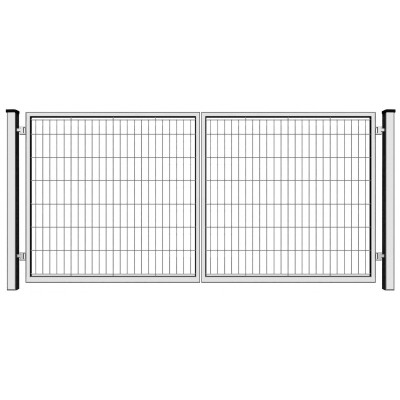 Brama wypełniona panelem - ocynkowana - 4,00 m