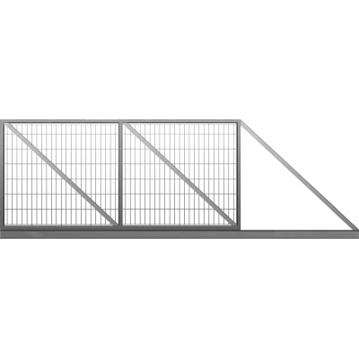 Brama przesuwna wypełniona panelem - 4,00 m - ocynkowana