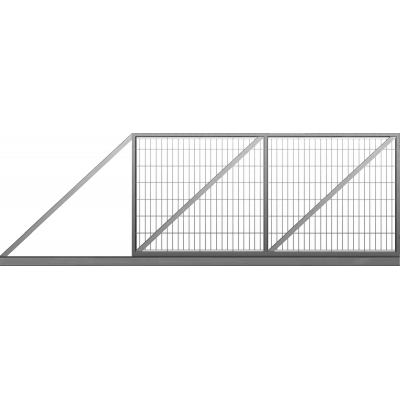 Brama przesuwna wypełniona panelem - 4,00 m - ocynkowana
